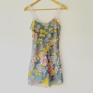 🐚SOLD🐚Vintage 1960s Flower Power Slip Dress Lingerie